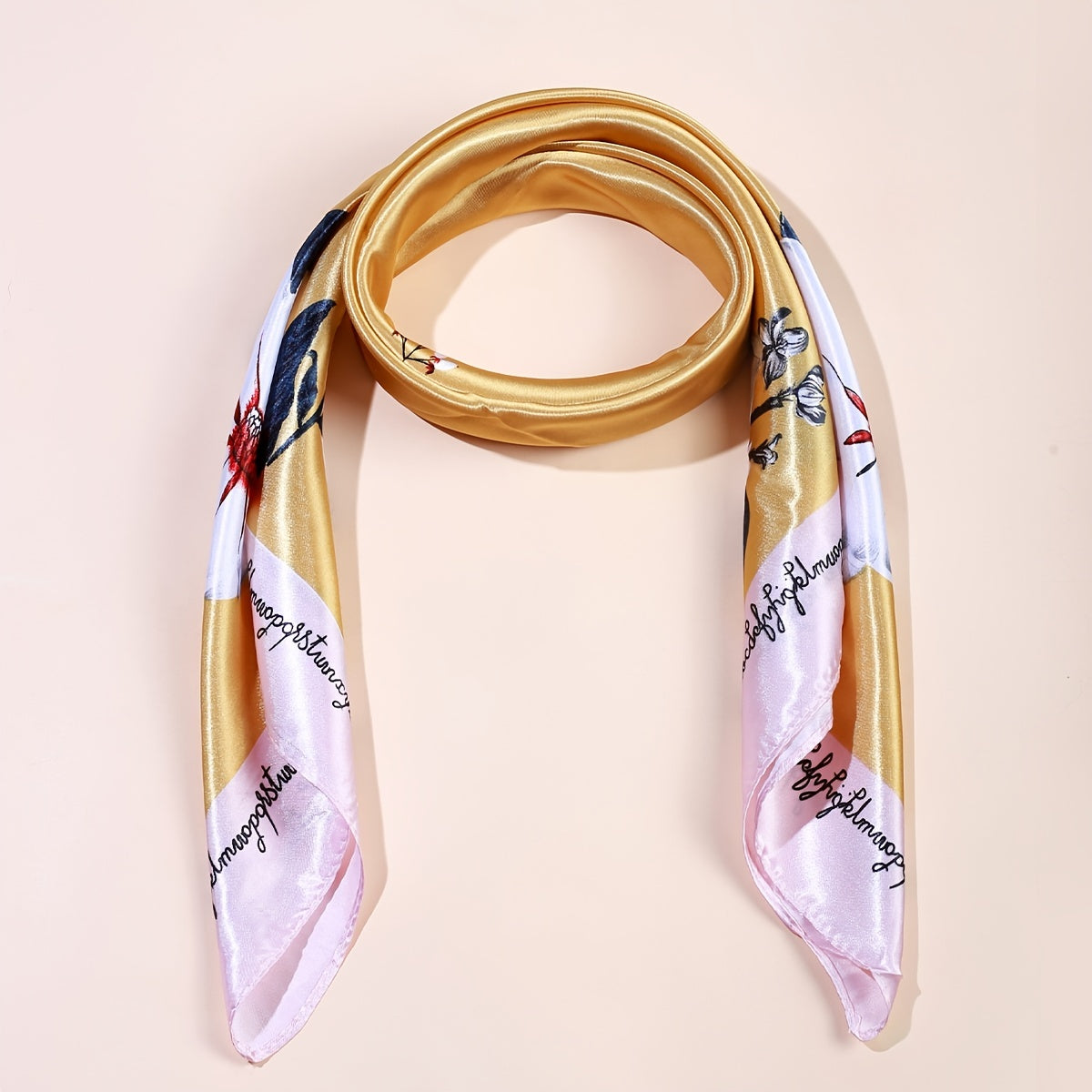 Flower Print Scarf Multifunction Large Bandana Headscarf Head Wrap