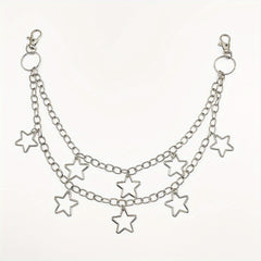 Retro Pentagram Multilayer Pants Chain Men's Waist Chain Y2K Jewelry