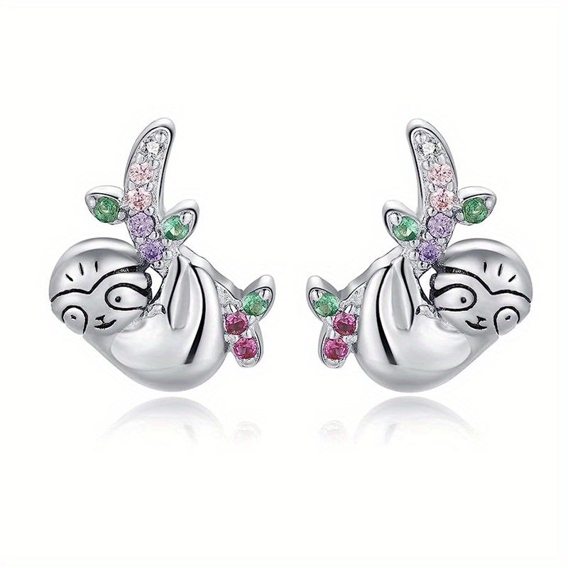 Sterling Silver Sloth Stud Earrings Kids Jewelry