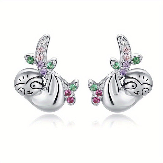 Sterling Silver Sloth Stud Earrings Kids Jewelry