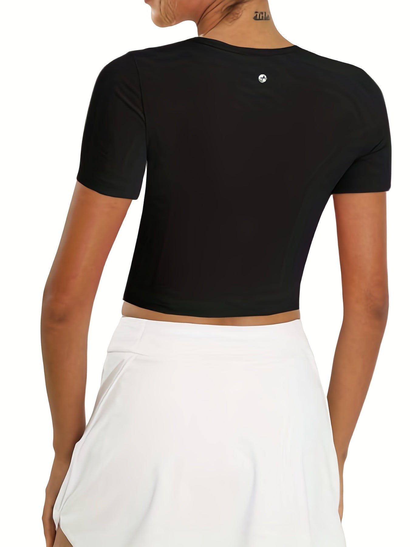 Hollow Out Skinny Short Sleeve Top Sports Yoga T Shirt