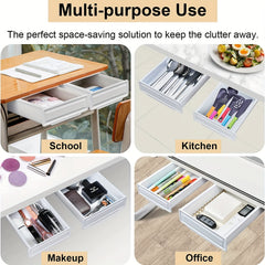 Under Desk Drawer Storage Box Slide Out Desktop Drawer Attachment