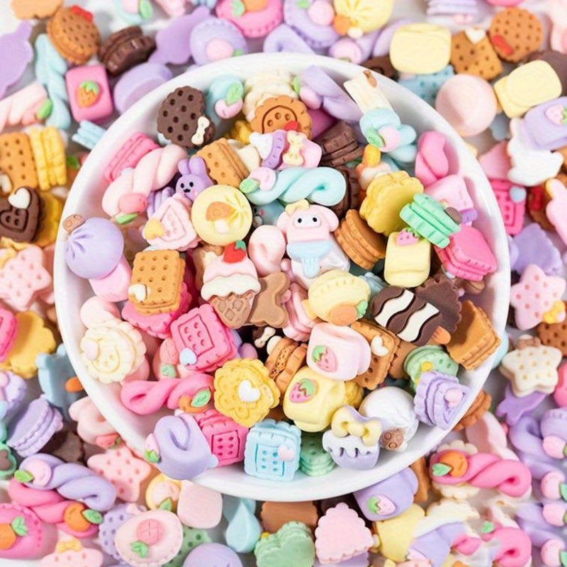 50pcs Resin Mix Cartoon Style Slime Charms DIY Jewelry Making Accessories