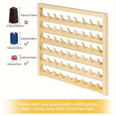54 Spool Wooden Thread Holder Sewing Embroidery Thread Rack Wall Mounted