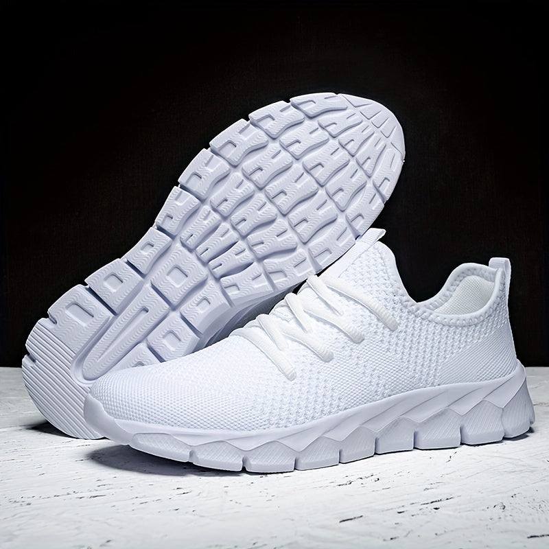 PLUS SIZE Men's Knit Breathable Running Shoes Lace Up Comfy Soft Sole Sneakers