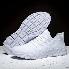 PLUS SIZE Men's Knit Breathable Running Shoes Lace Up Comfy Soft Sole Sneakers