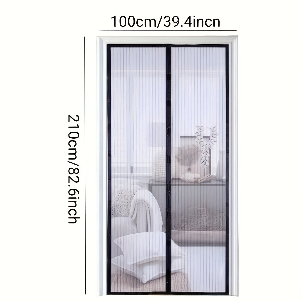 Magnetic Screen Door Self Sealing Heavy Duty Hands Mesh Partition Keeps Bugs Out