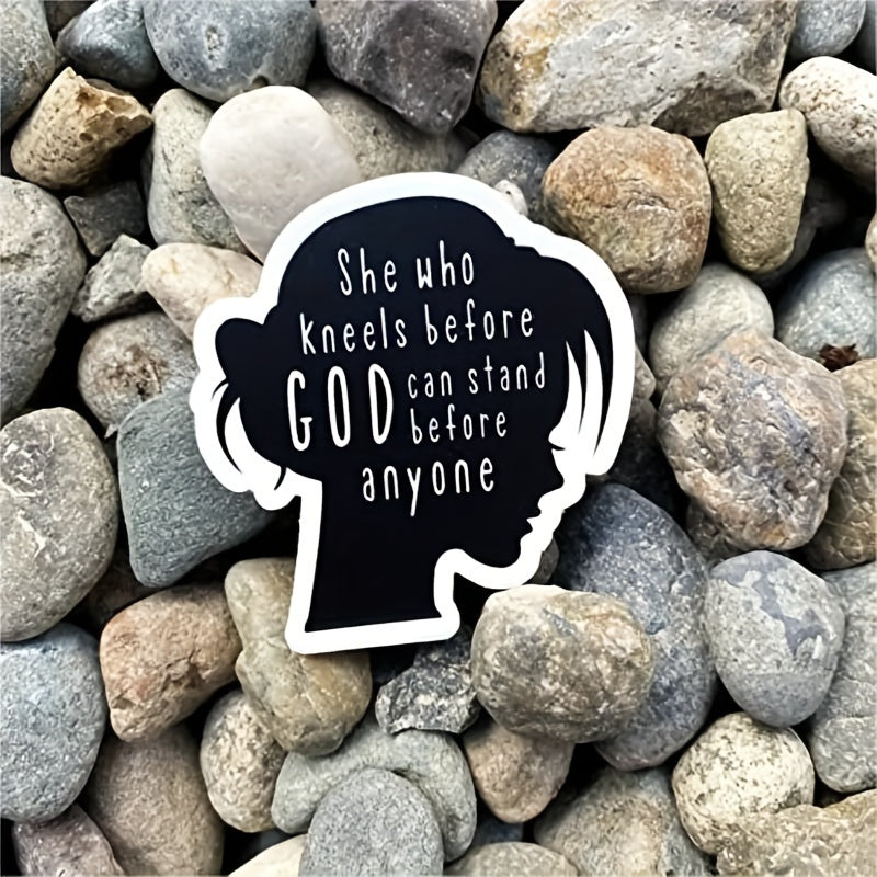 5pcs Religious Stickers - Kneeling Before God Faith Jesus Bible