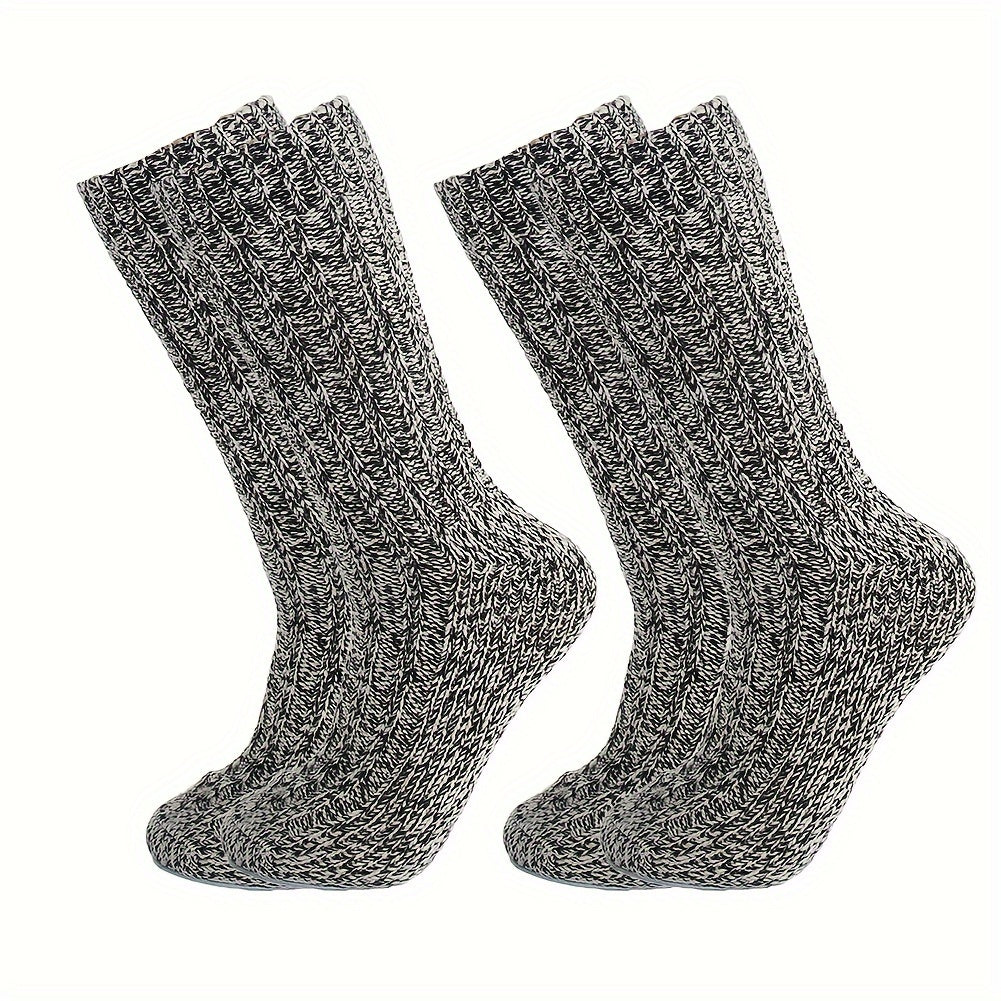2 Pairs Wool Socks Thickened Warm Soft Mid-calf Socks