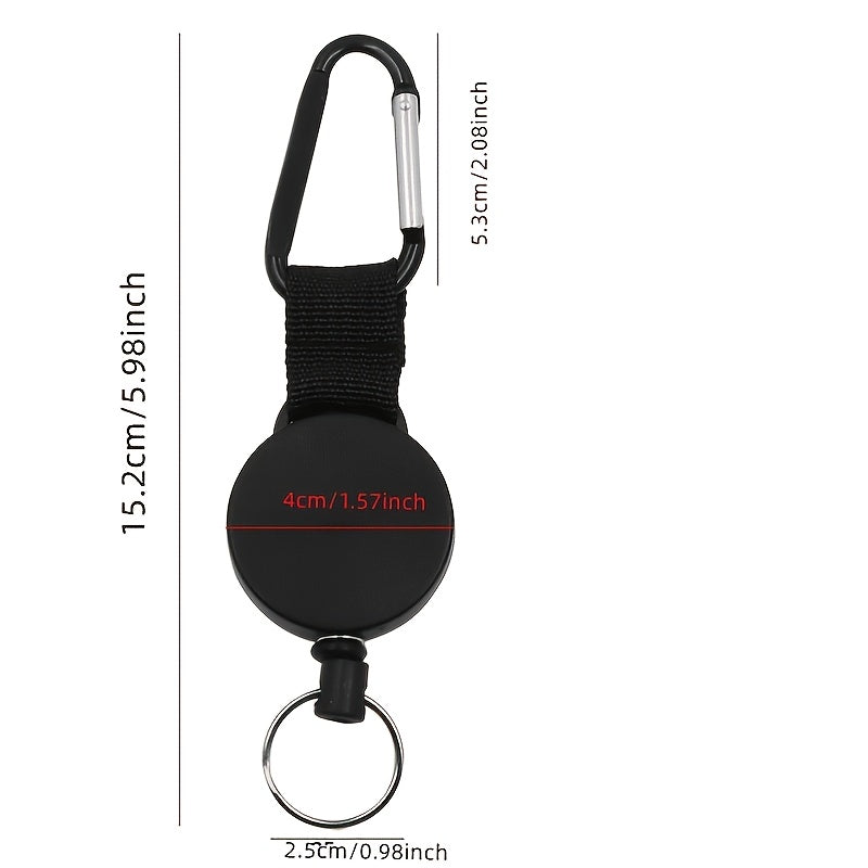 Carabiner Keychain with Retractable Cord, Securely Attach Keys