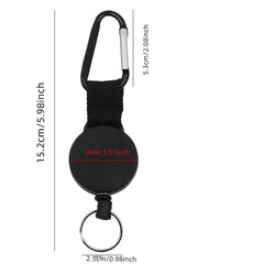 Carabiner Keychain with Retractable Cord, Securely Attach Keys