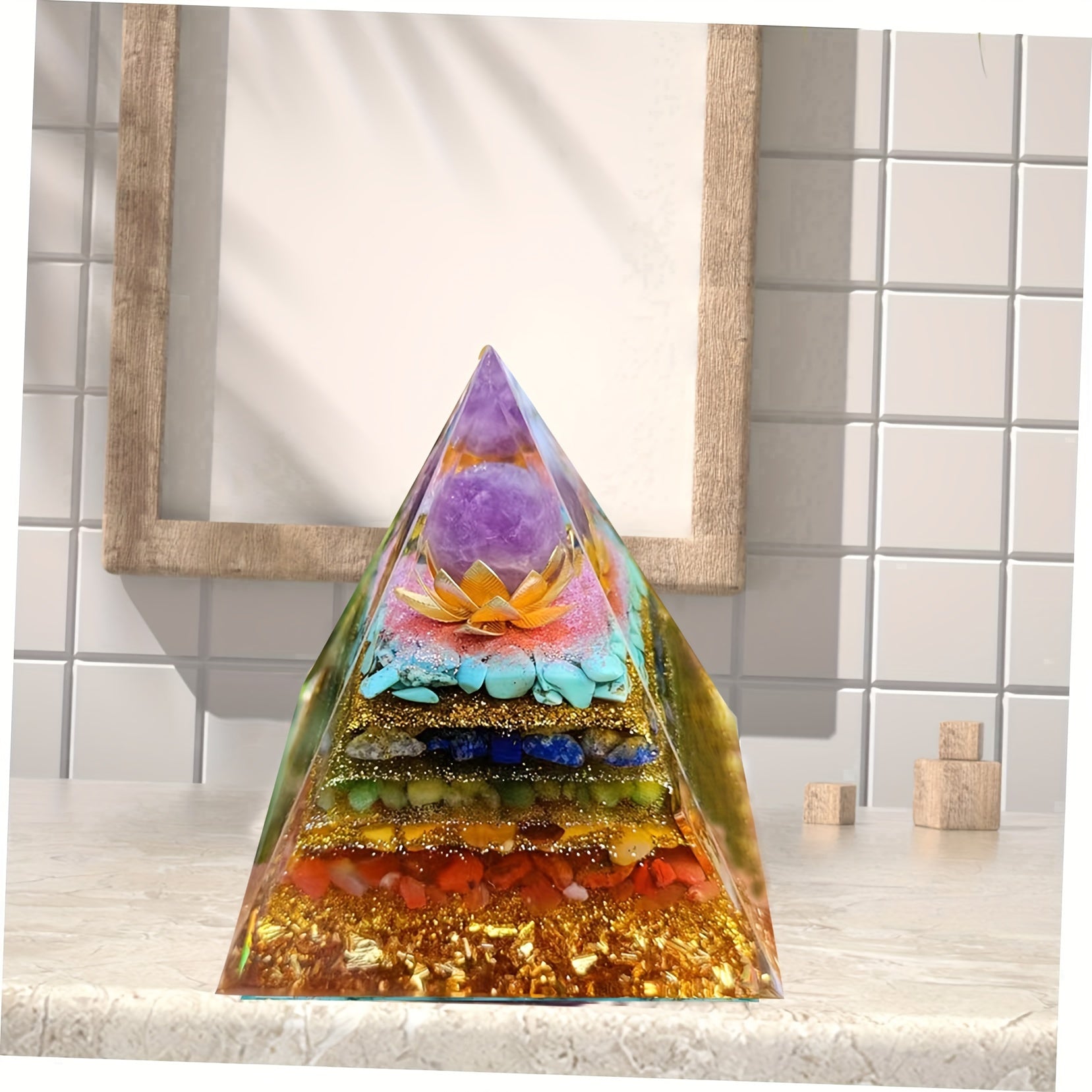Natural Crystal Pyramid Healing Reiki Chakra Meditation Stone