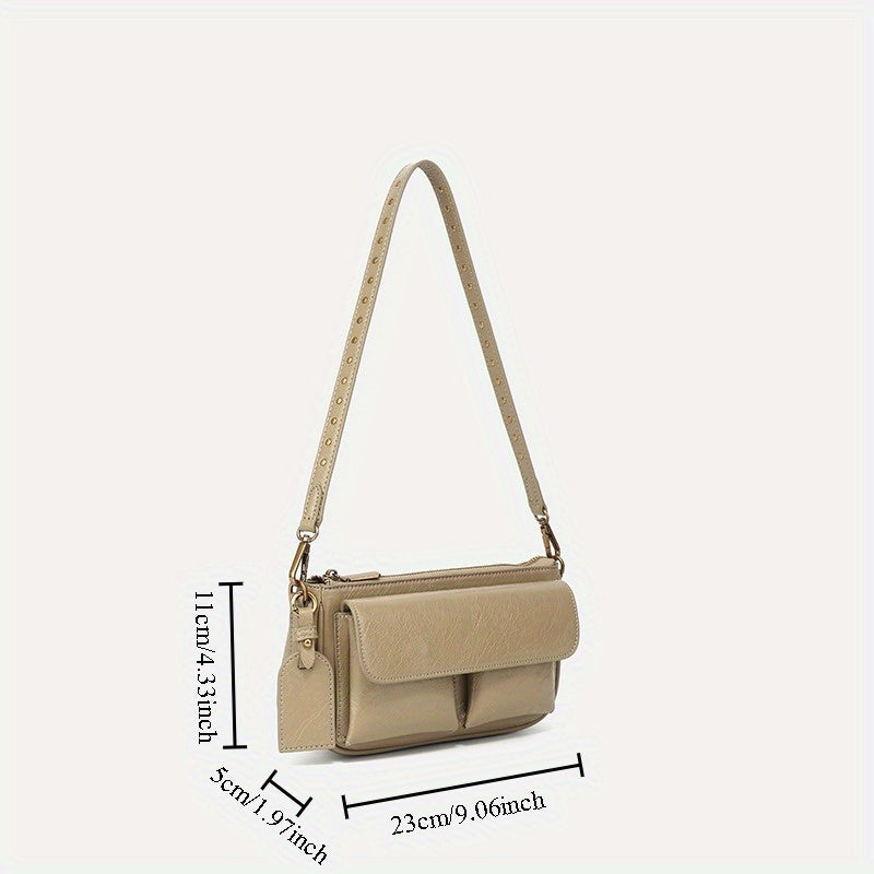 Vintage European Style Crossbody Bag with Adjustable Strap