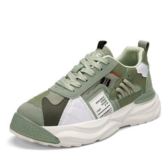 Men's Patchwork Lace up Sneakers Athletic Shoes