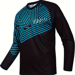 Men's Geometric Pattern V Neck Tee for Fall Spring