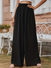 Draped Wide Leg Pants Paper Bag Waist Casual Pants