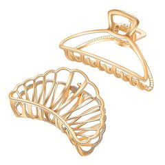 2pcs Metal Hollow Hair Claw Style Hair Claw Nonslip Ponytail Hol