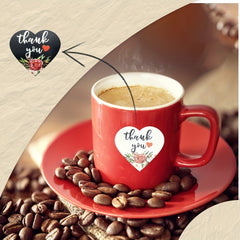 Heart Shaped Thank You Stickers Roll - 500pcs