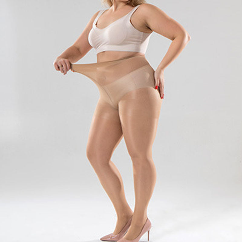 Plus Size High Waist Sheer Mesh Tights Control Top
