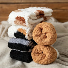 6 Pairs Cat Paw Socks Fuzzy & Warm Women's Stockings