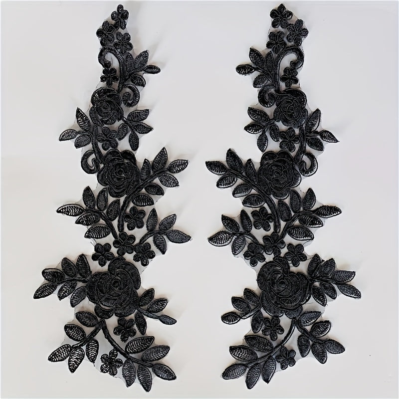 2pcs Water Soluble Lace Car Bone Lace Flower Cloth Stickers
