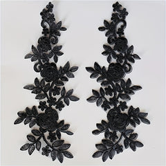 2pcs Water Soluble Lace Car Bone Lace Flower Cloth Stickers
