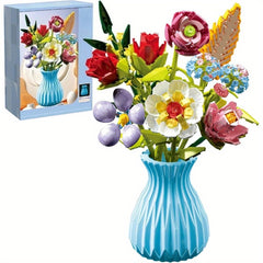 Flower Bouquet Building Blocks Set DIY Decoration Unique Gift