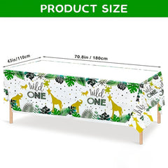 Wild One Jungle Animals Disposable Tablecloth Party Decoration