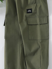 Boys Cargo Pants Elastic Waist Big Pockets Casual Kids Clothes