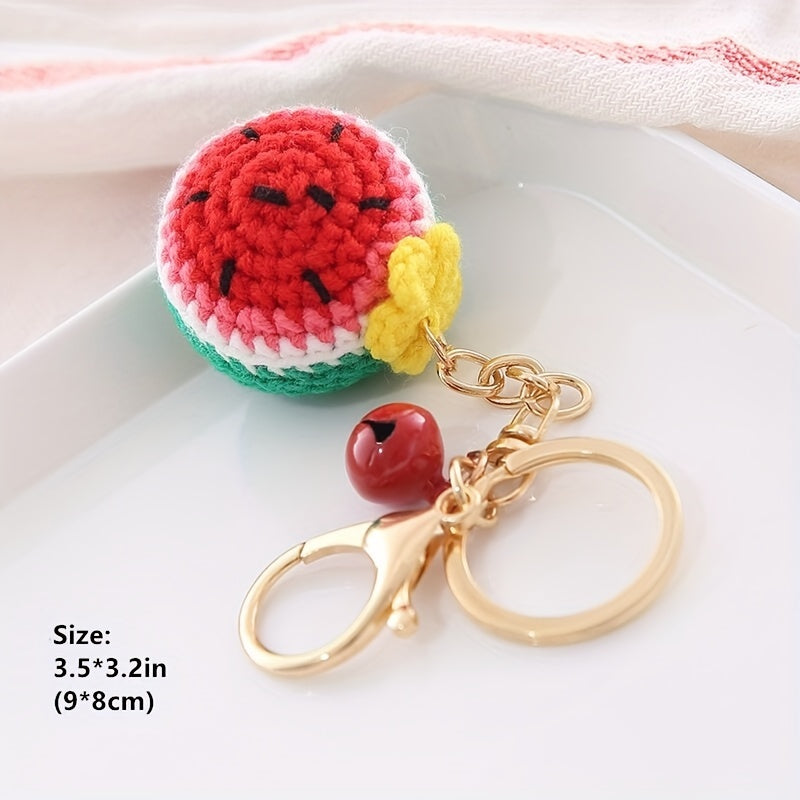 Macrame Boho Knit Keychain Watermelon Doughnuts Car Key Chain