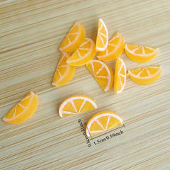 2pcs Mini Orange Slices DIY Cream Glue Material Pack