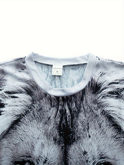 Men's Lion Pattern 3D Print Sports T-shirt Casual Round Neck Tee Shirt