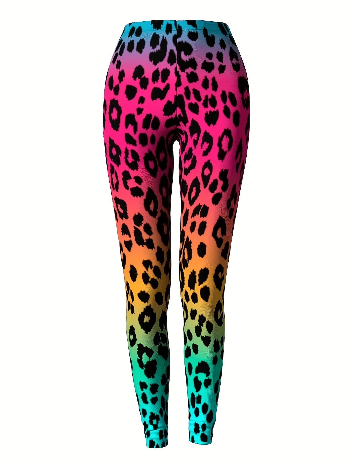 Leopard Print Skinny Leggings Casual Stretchy Leggings