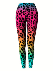 Leopard Print Skinny Leggings Casual Stretchy Leggings
