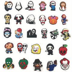 28pcs Horror Skull Pattern Charms For Clogs PVC Shoes