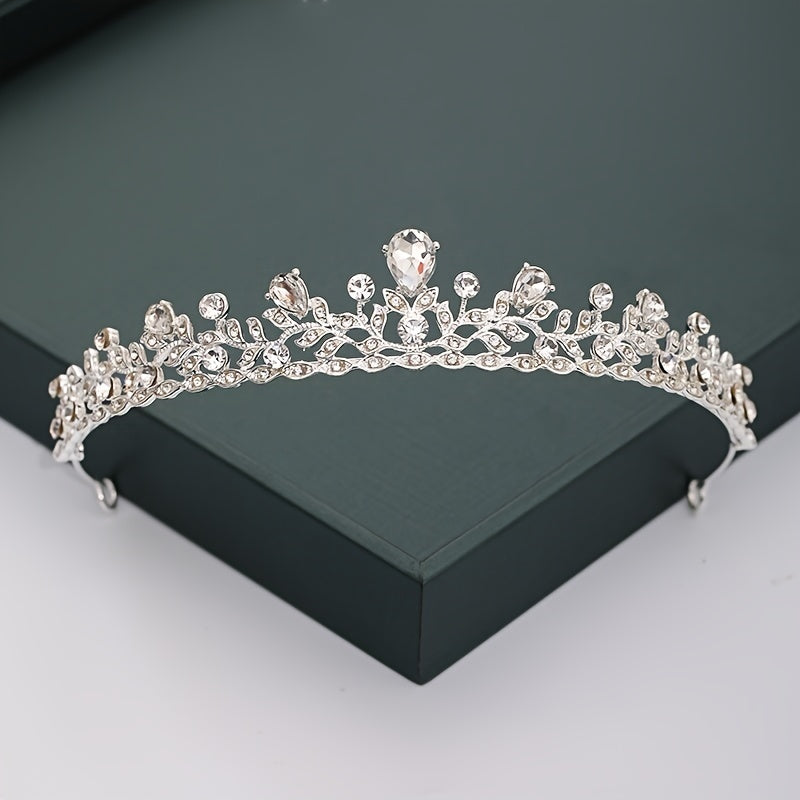 Vintage Crystal Crown Queen Tiara Wedding Jewelry Bridal Hair Accessories