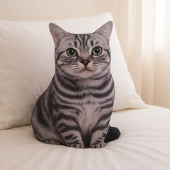 Quirky Cat Plush Toy Soft Polyester Striped Cat Plush Toy with Abstract Faces