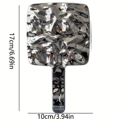 Wave Pattern Handheld Makeup Cosmetic Mirror Square Creative Vanity Mirror