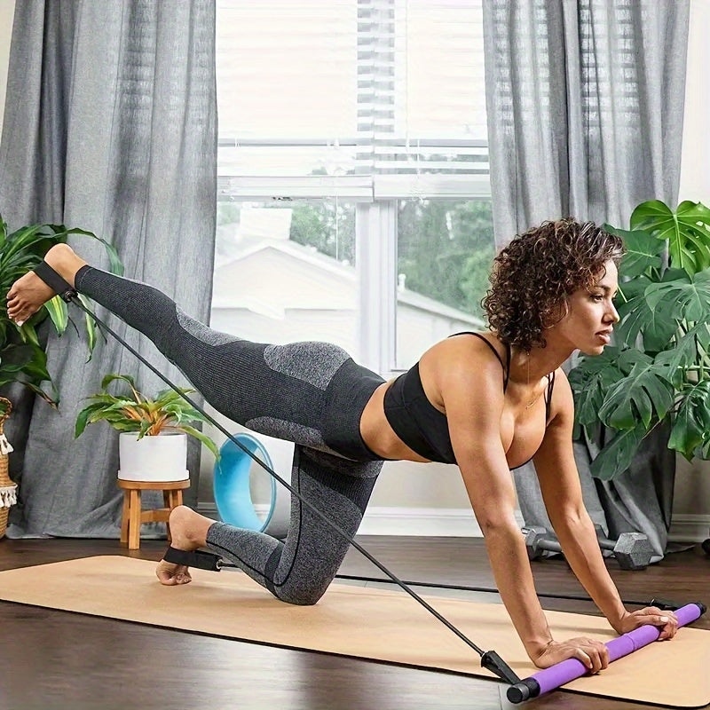 Yoga Pilates Training Bar with Resistance Rope For Full Body Fitness