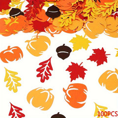Thanksgiving Party Decoration Confetti Autumn Wheat Leaf Pumpkin Pine Cone