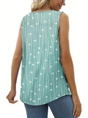 Polka Dot Square Neck Tank Top Women's Sleeveless Summer Casual Top