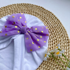 Purple Baby Headband Soft Comfortable Bowtie Baby Hat Newborns