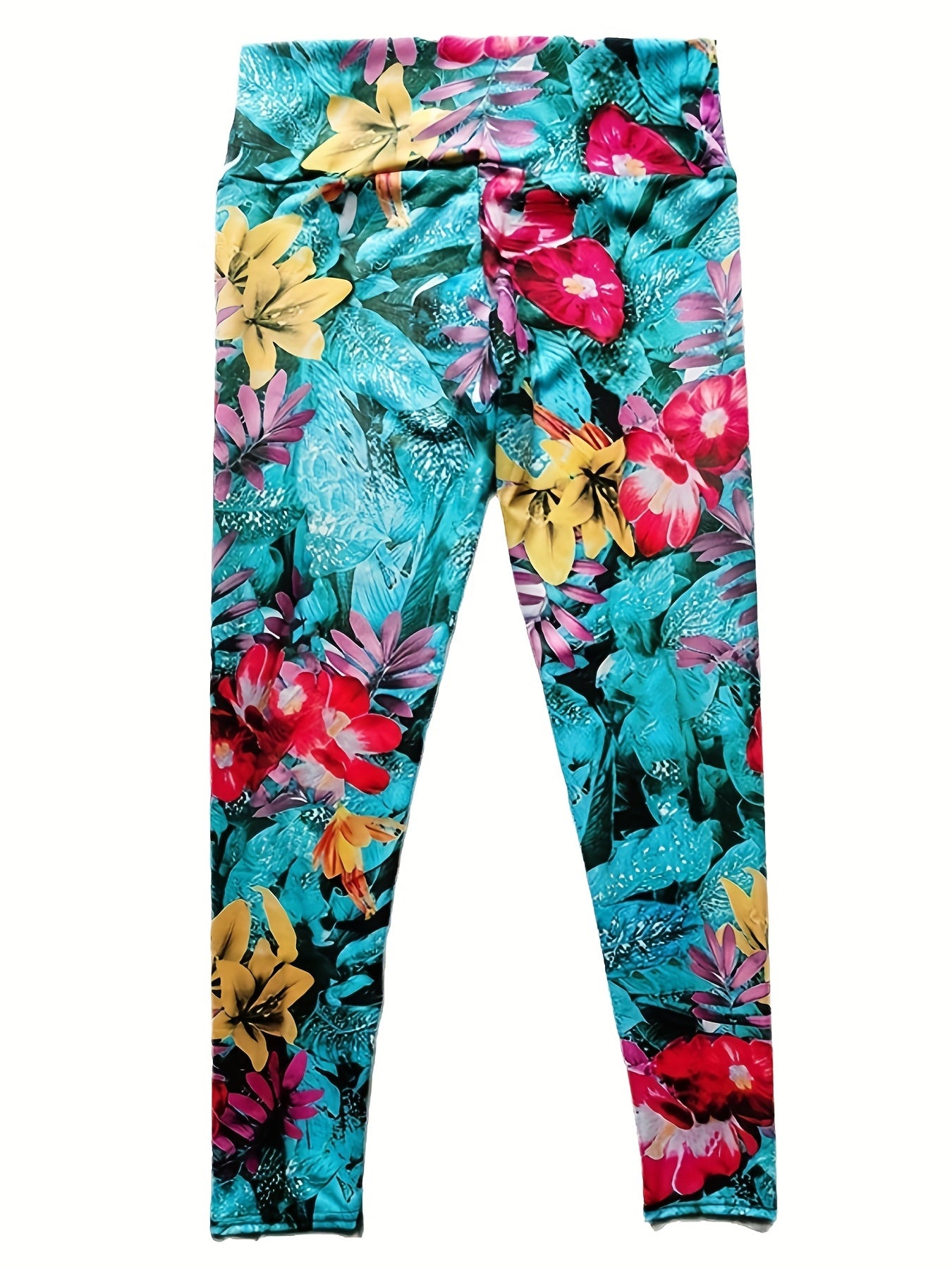 Flower Printed High Waist Yoga Leggings for Women