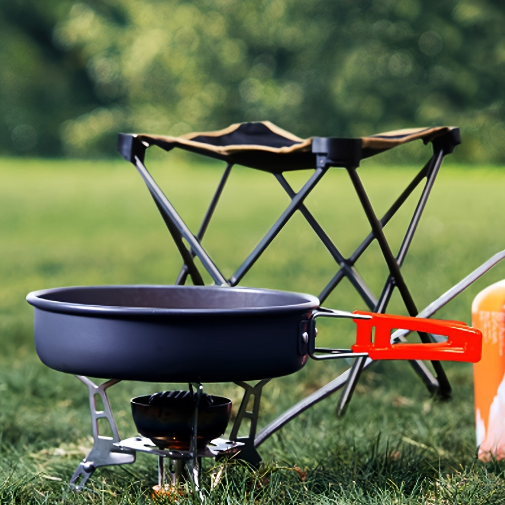 2pcs Camping Cookware Frying Pan Boiling Pot Set Hiking Fishing Picn