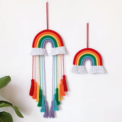 Macrame Rainbow Wall Hanging for Boho Decor