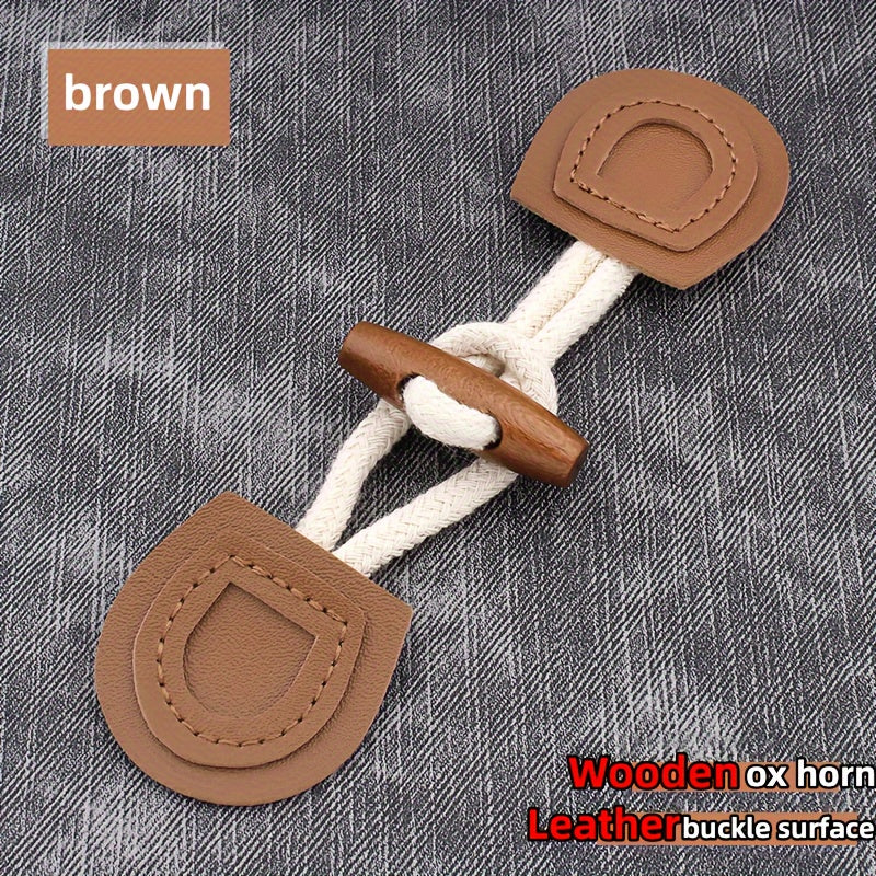 5 Sets Cow Horn Buttons Woolen Coat Windbreaker Sweater Buckle