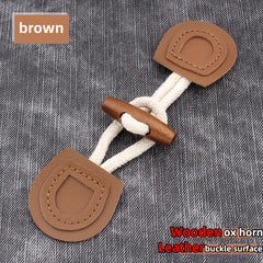 5 Sets Cow Horn Buttons Woolen Coat Windbreaker Sweater Buckle