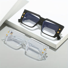 Square Anti Light Glasses Clear Lens for Women Men