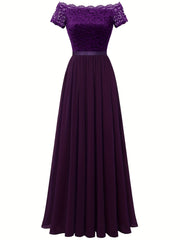 Cold Shoulder Lace Bridesmaid Dress Wedding Party Dress
