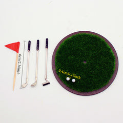 Dollhouse Mini Golf Club Lawn Model Scene Props Toy House Decor Accessories Set
